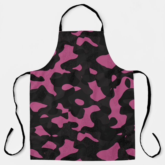 Tablier Camouflage abstrait rose et noir texturé (Recto)