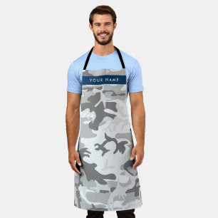 Tablier Camouflage neige hivernale grise Personnalisez vot