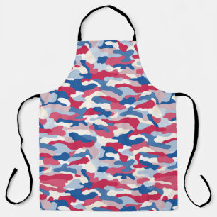 Tablier Camouflage rouge blanc et bleu