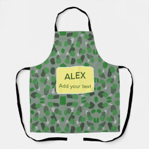 Tablier Camouflage vert camo ajouter nom texte école collè