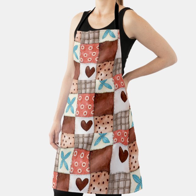 Tablier Campagne Patchwork Farmhouse Cuisine Apron (Insitu)