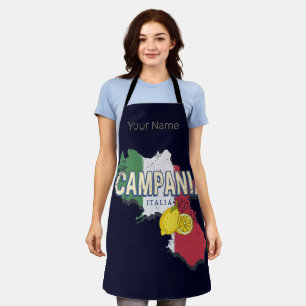 Tablier Campanie Italie Région Rétro Carte Souvenir Vintag