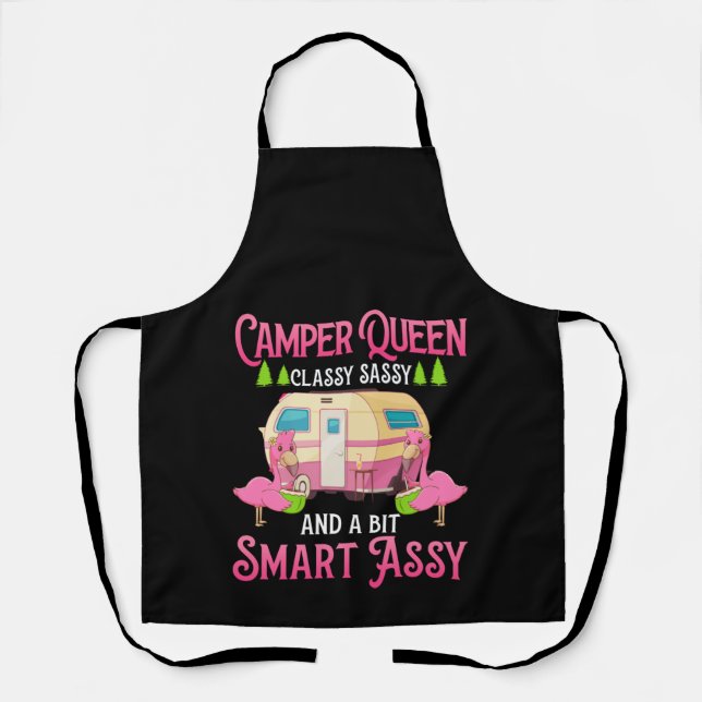 Tablier Camper Queen Classy Sassy Smart Drôle Femmes Fille (Recto)