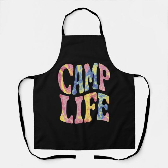 Tablier Camping Filles d'été Camp Life Tie-Die Rétro  (Recto)