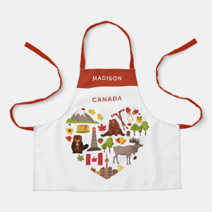 Tablier Canadian Love nom personnalisé