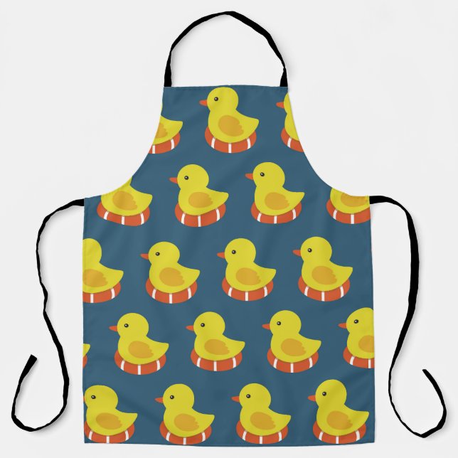 Tablier Canard en caoutchouc jaune, mignon, motif sans sou (Recto)