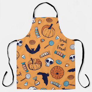 Tablier Candy Crâne Citrouille chauve Motif sans couture.