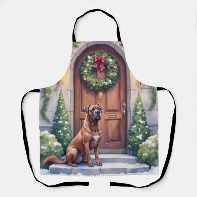 Tablier Cane Corso Grande Porte Evergreen Noël Art (Recto)
