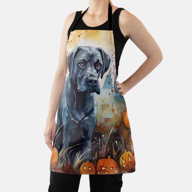 Tablier Cane Corso Halloween avec citrouilles effrayantes (Insitu)