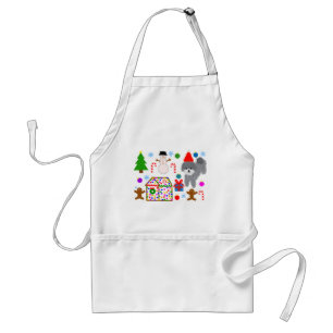 Tablier Caniche gris Noël #3 Adulte Apron