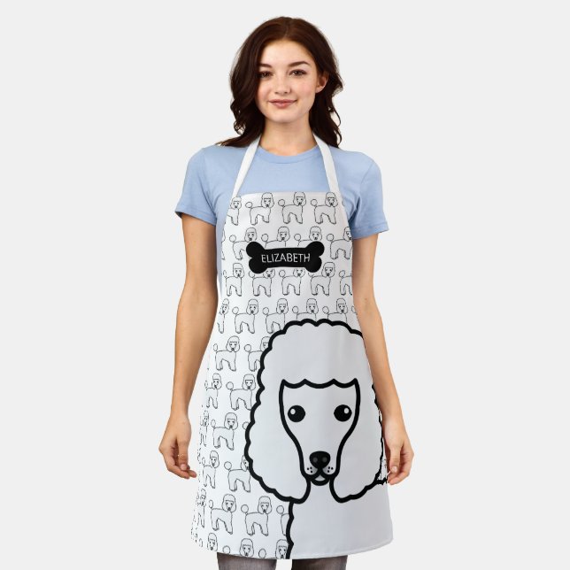 Tablier Caniche jouet blanc Chien de dessin animé mignon & (Porté)