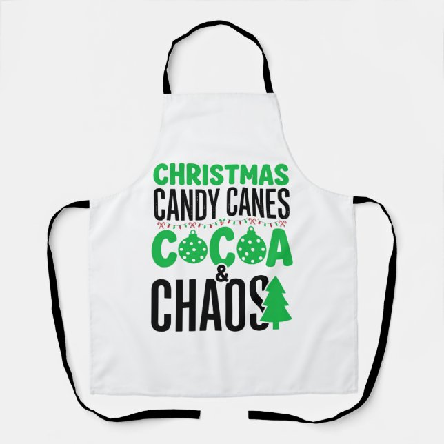 Tablier Canne de Noël au Cacao Chaos Design (Recto)