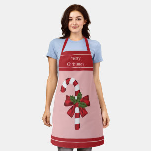 Tablier Canne de Noël rouge et blanche Joyeux Noël