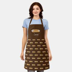 Tablier Cannoli Word souriant Alimentation Brown à base d