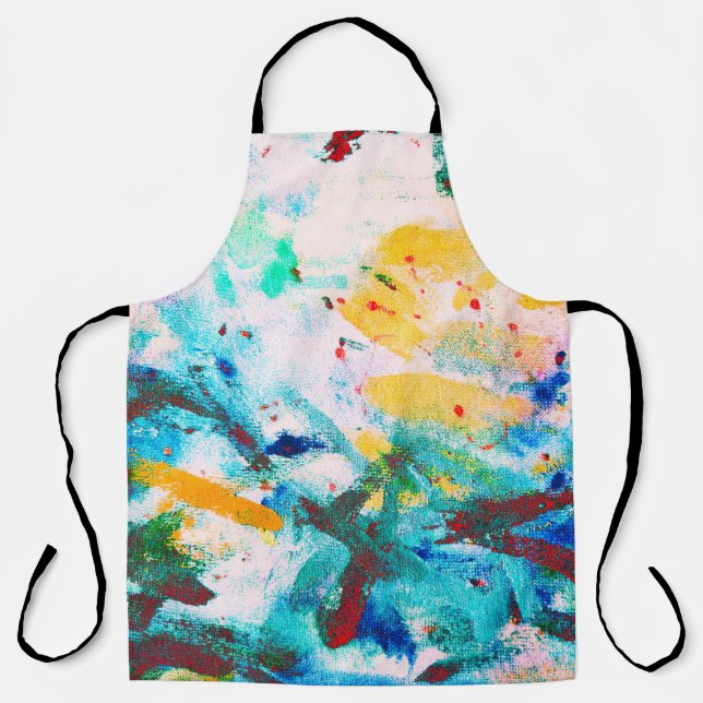 Tablier Canva Artistique Verte. Illustration de Cool viole (Recto)