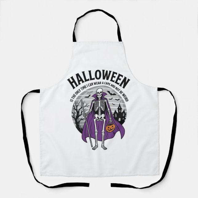 Tablier Cape de Halloween drôle de squelette Citation Desi (Recto)
