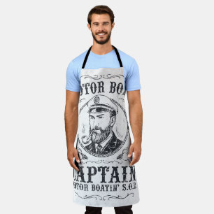Tablier Capitaine de bateau à moteur drôle Pontoon bateau