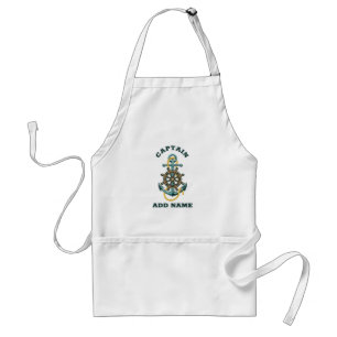 Tablier Capitaine de bateau nom personnalisé Ancre BBQ