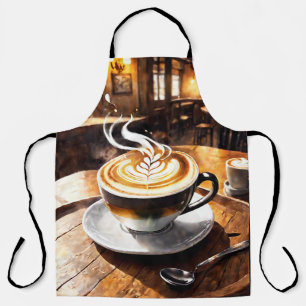 Tablier Cappuccino tourbillonnant de crème Café. Motif