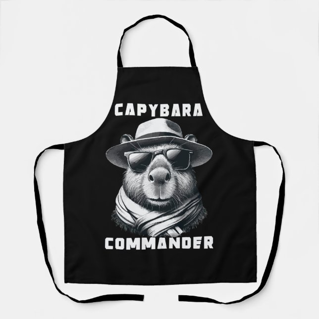 Tablier Capybara avec lunettes de soleil Capy Commandant (Recto)