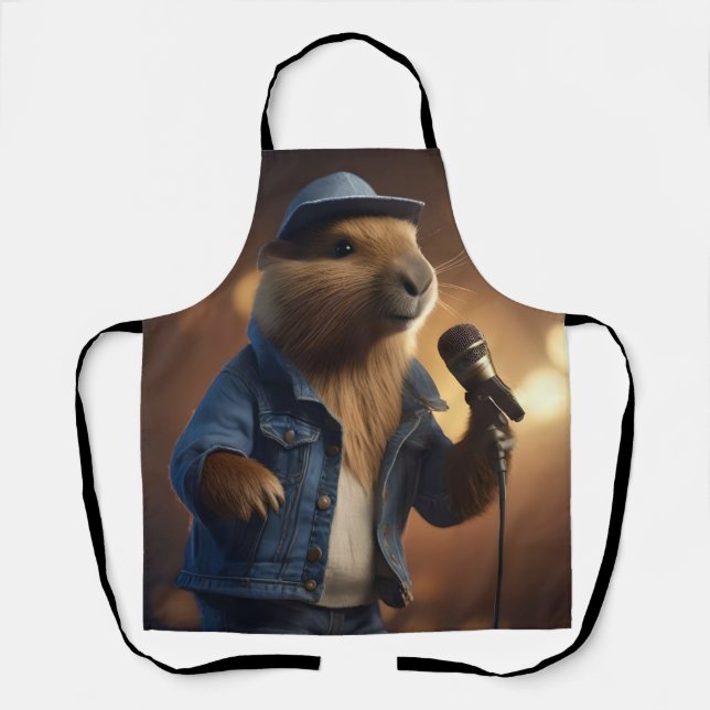 Tablier "Capybara Cowboy : Serenading the Wild West" (Recto)