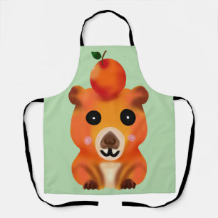 Tablier Capybara Mignon et Flou avec Orange Ar Kawaii An