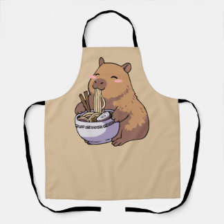 Tablier Capybara Mignon Mangeant des Nouilles Ramen Art An