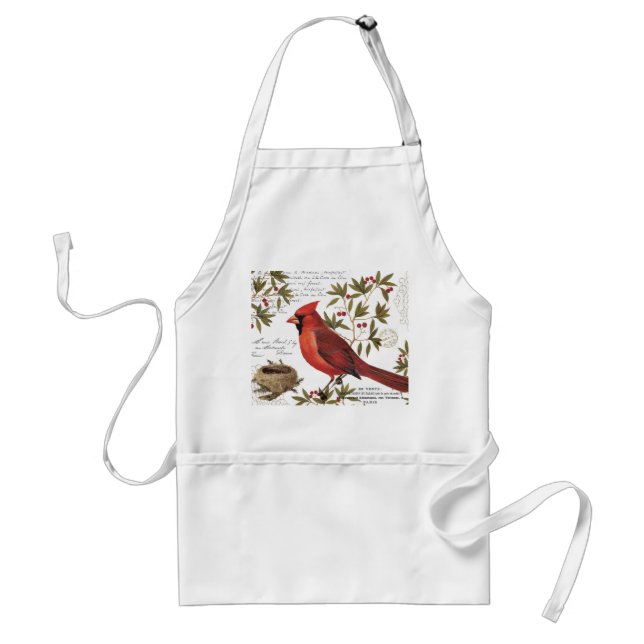 Tablier cardinal vintage moderne d'hiver (Devant)