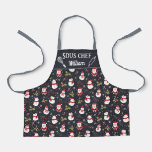 Tablier Caricature amusante bonhomme de neige Noël du Père