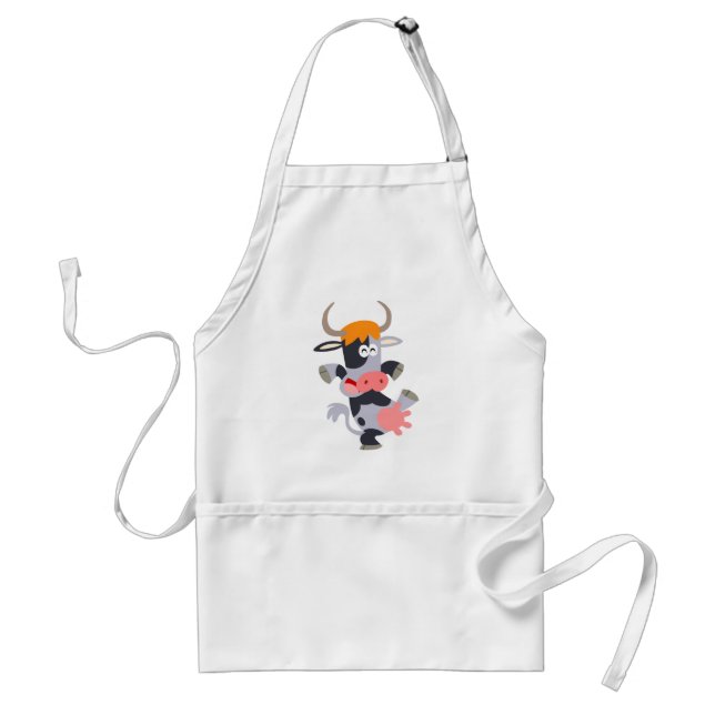 Tablier Caricature de danse mignonne Apron de vache (Devant)