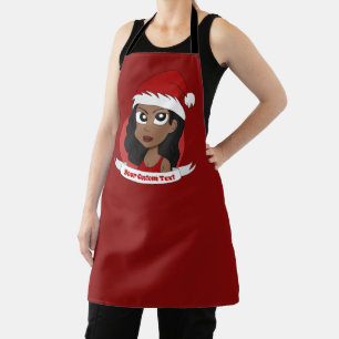 Tablier Caricature de la fille de Noël / jeune femme