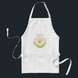 Tablier Caricature de légume de chou-fleur joyeux<br><div class="desc">Ce joli chou-fleur est plein de plaisir végétal! Dessiné dans un joyeux style de dessin animé pour les amateurs de légumes !</div>