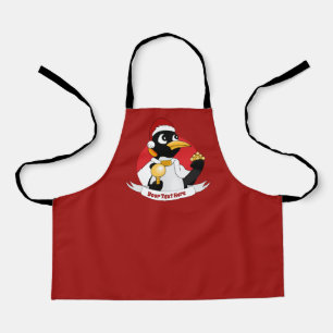 Tablier Caricature de Noël de l'empereur pingouin Apron