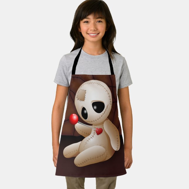 Tablier Caricature de poupée vaudou en amour (Insitu)