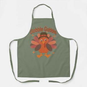Tablier Caricature de Turquie Thanksgiving - "Gobble Gobbl