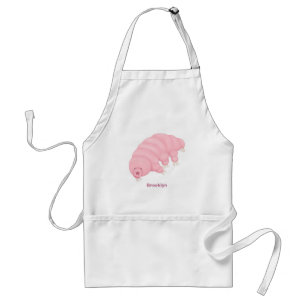 Tablier Caricature d'ours d'eau tardigrade rose mignon