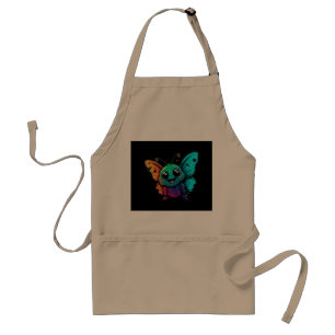 Tablier caricature-papillon-avec-papillon-sa tête