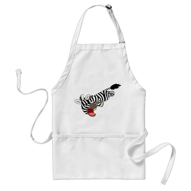 Tablier Caricature sur le carré Zebra Apron (Devant)
