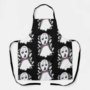 Tablier Caricature Vintage Halloween à motifs de fantômes