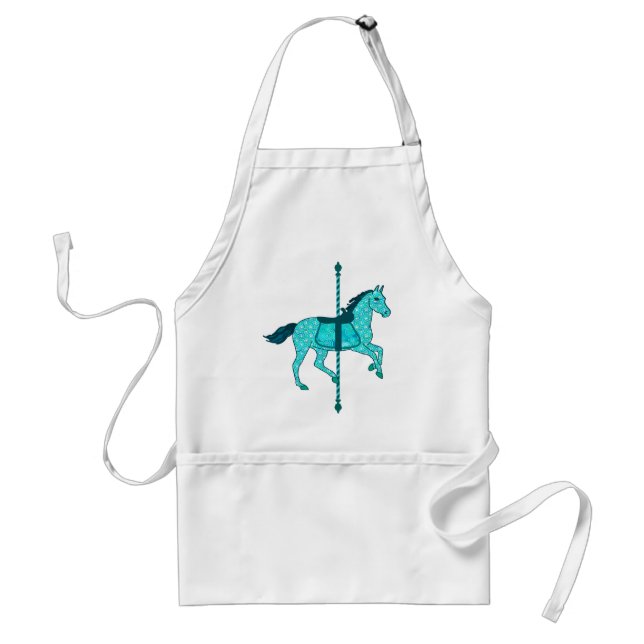 Tablier Carousel Horse - Turquoise et Aqua (Devant)