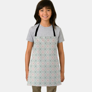Tablier Carreaux Floraux Pastel Vert