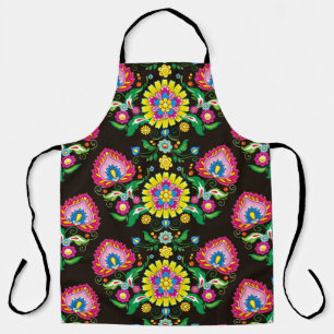 Tablier Carrelage fleuri folk sans couture motif