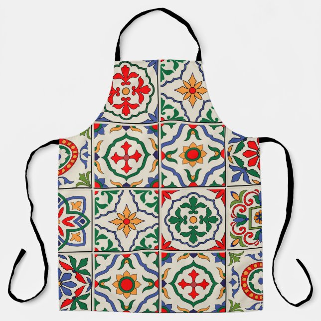 Tablier Carrelage marocain : Motif coloré sans couture. (Recto)