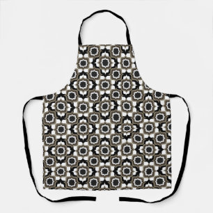 Tablier Carrelage Méditerranéen Rétro Noir Blanc Gris