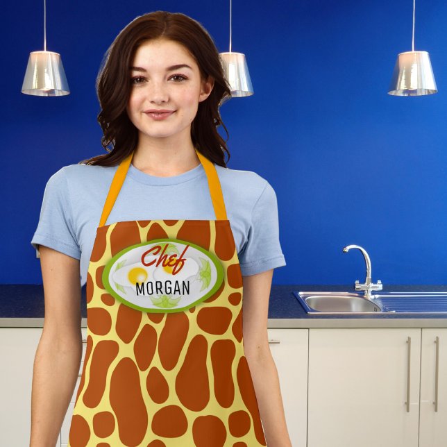 Tablier Carte africaine Safari Giraffe (Cook in style and with a sense of humor with our fun customizable apron. )