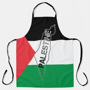 Tablier Carte de la Palestine libre sur le drapeau palesti