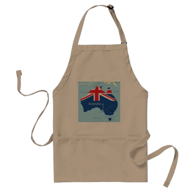 Tablier Carte de la silhouette du drapeau australien (Devant)