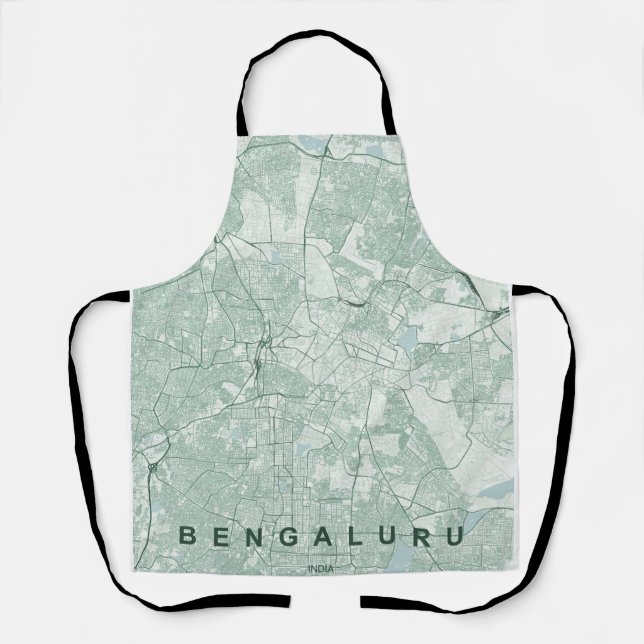 Tablier Carte de la ville de Bengaluru en Inde, design min (Recto)