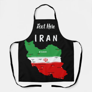 Tablier Carte de l'Iran avec drapeau et emblème