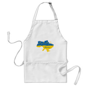 Tablier Carte de l'Ukraine avec tournesol et drapeau ukrai